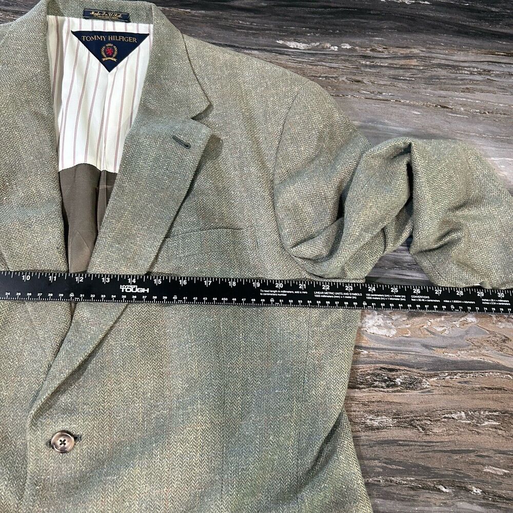 Vintage Tommy Hilfiger Mens Blazer 44R Green Single Vent Made In USA Jacket Only - Picture 11 of 16